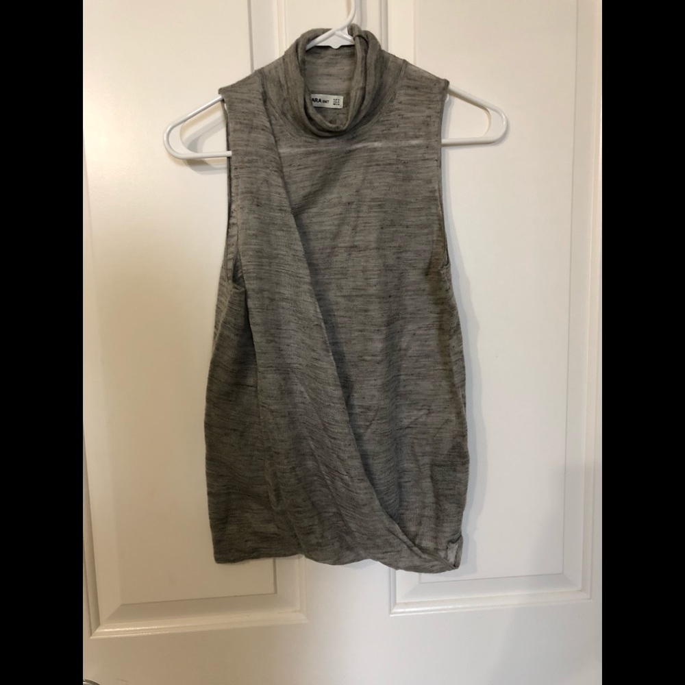 NWOT Zara Knit turtle neck sleeveless Top Size Medium